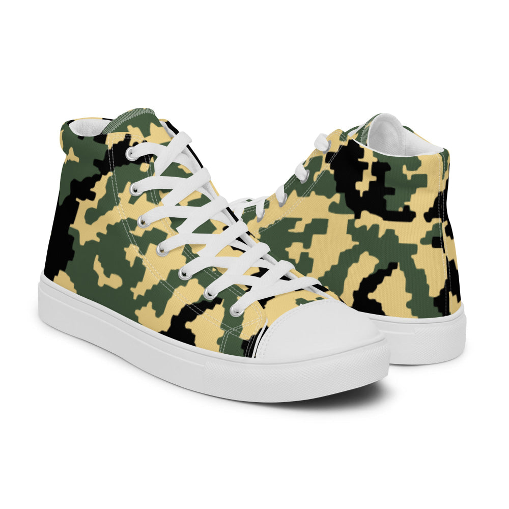 Russian WW2 TTsMKK Disruptive Tri Color CAMO Men’s high top canvas shoes - Mens High Top Canvas Shoes