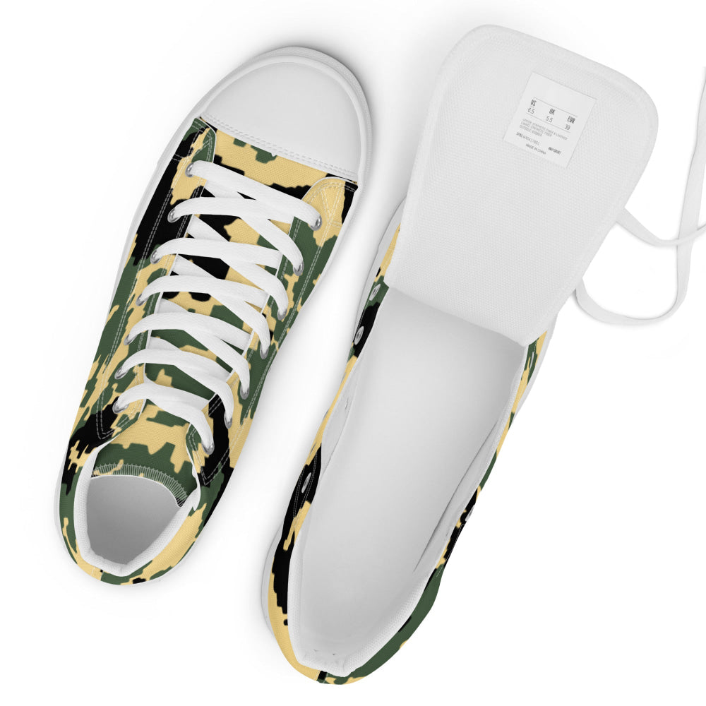 Russian WW2 TTsMKK Disruptive Tri Color CAMO Men’s high top canvas shoes - Mens High Top Canvas Shoes