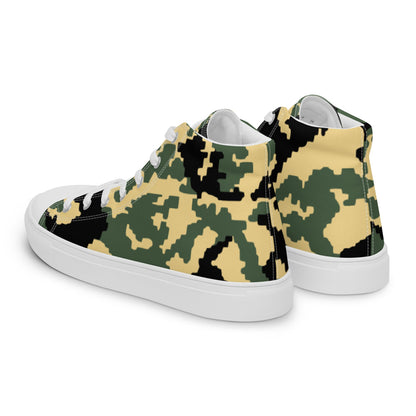 Russian WW2 TTsMKK Disruptive Tri Color CAMO Men’s high top canvas shoes - Mens High Top Canvas Shoes