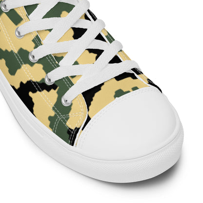 Russian WW2 TTsMKK Disruptive Tri Color CAMO Men’s high top canvas shoes - Mens High Top Canvas Shoes