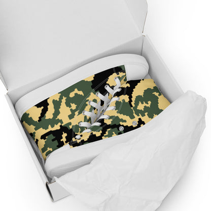 Russian WW2 TTsMKK Disruptive Tri Color CAMO Men’s high top canvas shoes - Mens High Top Canvas Shoes