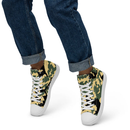 Russian WW2 TTsMKK Disruptive Tri Color CAMO Men’s high top canvas shoes - Mens High Top Canvas Shoes