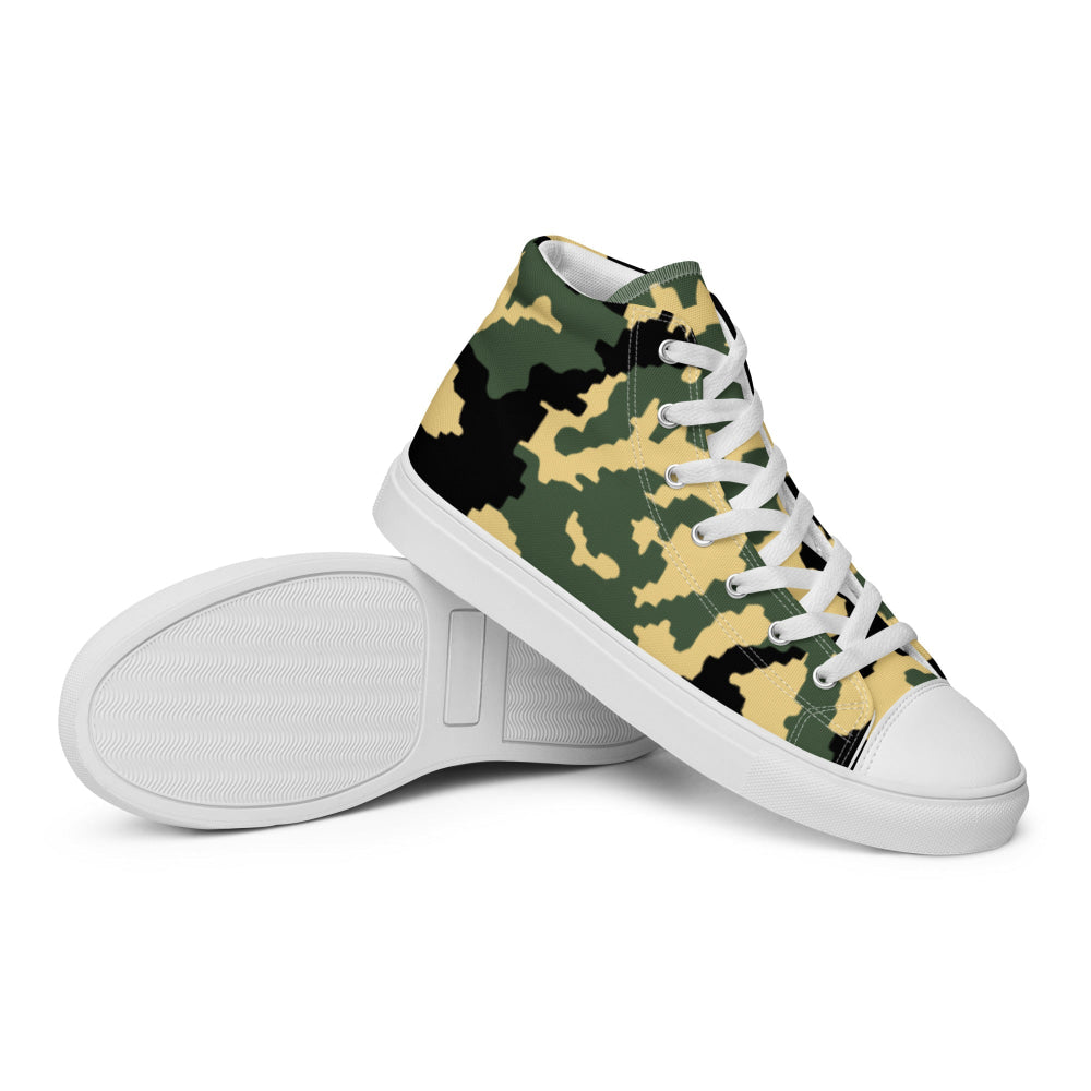 Russian WW2 TTsMKK Disruptive Tri Color CAMO Men’s high top canvas shoes - Mens High Top Canvas Shoes