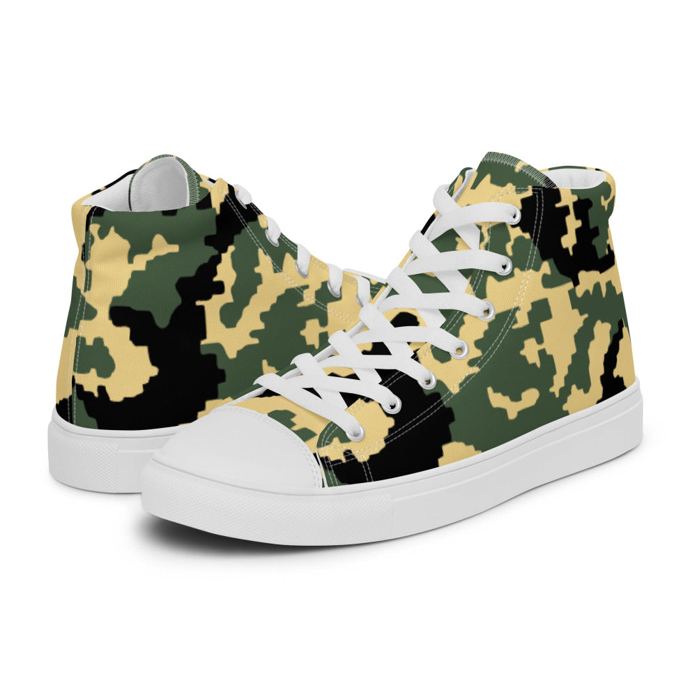 Russian WW2 TTsMKK Disruptive Tri Color CAMO Men’s high top canvas shoes - Mens High Top Canvas Shoes