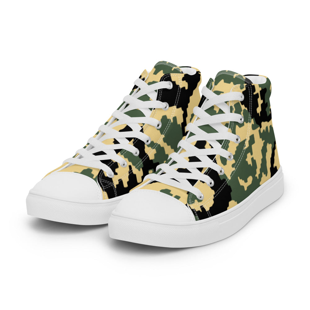 Russian WW2 TTsMKK Disruptive Tri Color CAMO Men’s high top canvas shoes - Mens High Top Canvas Shoes