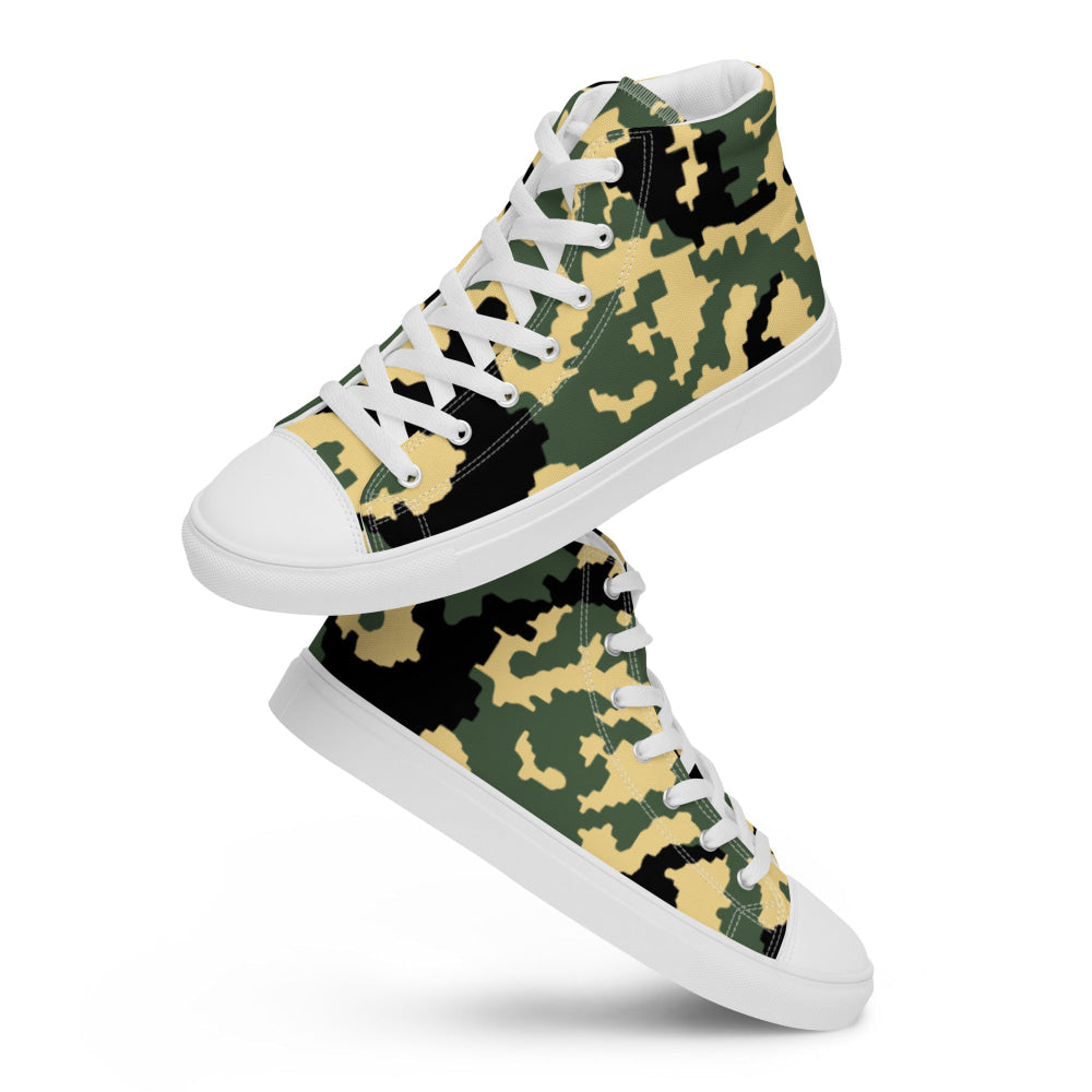 Russian WW2 TTsMKK Disruptive Tri Color CAMO Men’s high top canvas shoes - Mens High Top Canvas Shoes