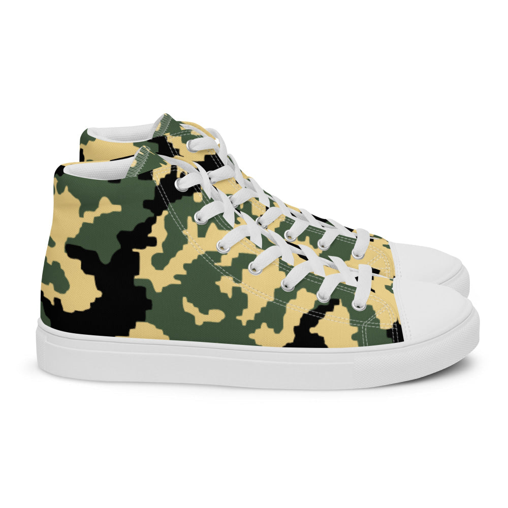 Russian WW2 TTsMKK Disruptive Tri Color CAMO Men’s high top canvas shoes - Mens High Top Canvas Shoes