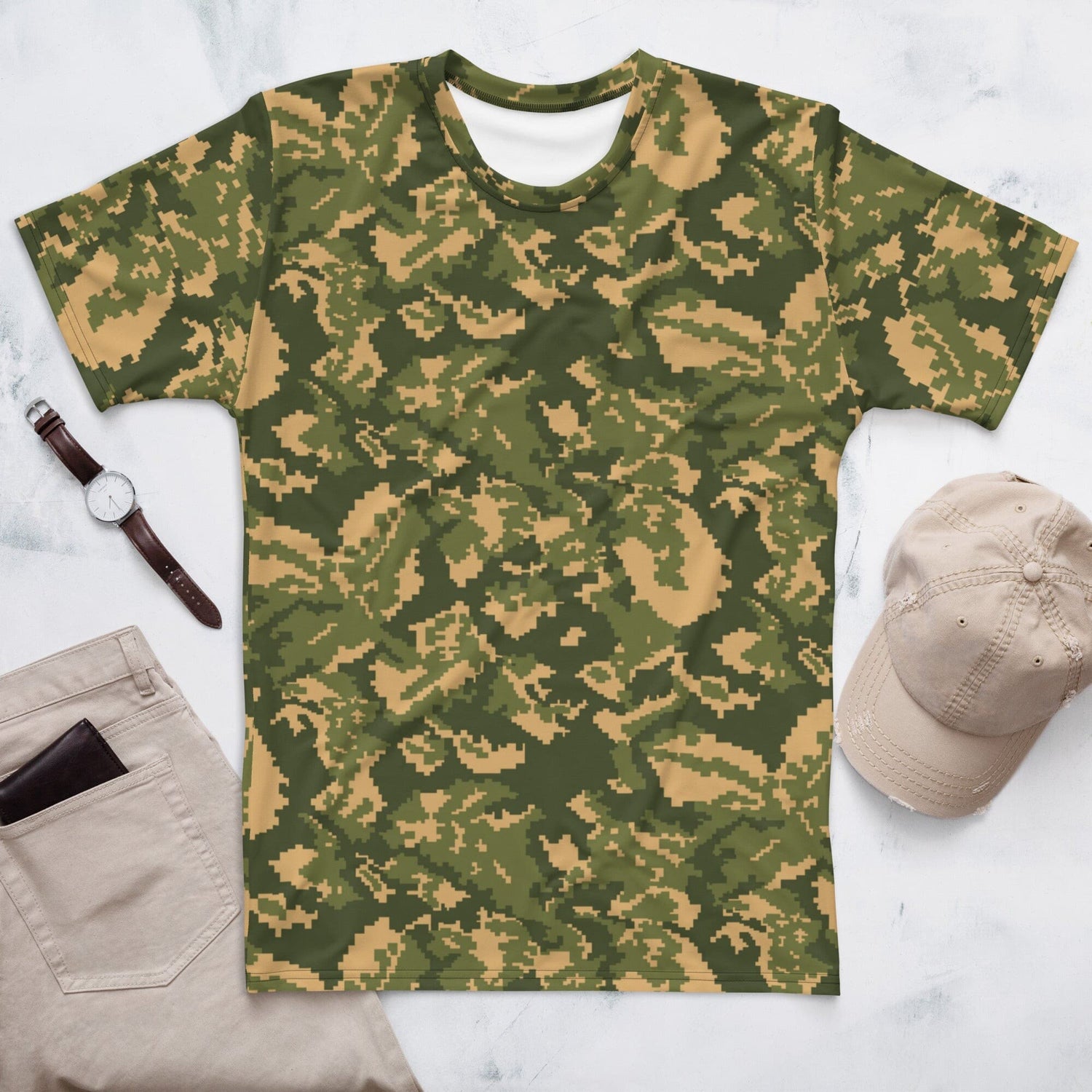 Russian WW2 TTsMKK Disruptive Tri Color CAMO Men’s T-shirt - Mens T-Shirts