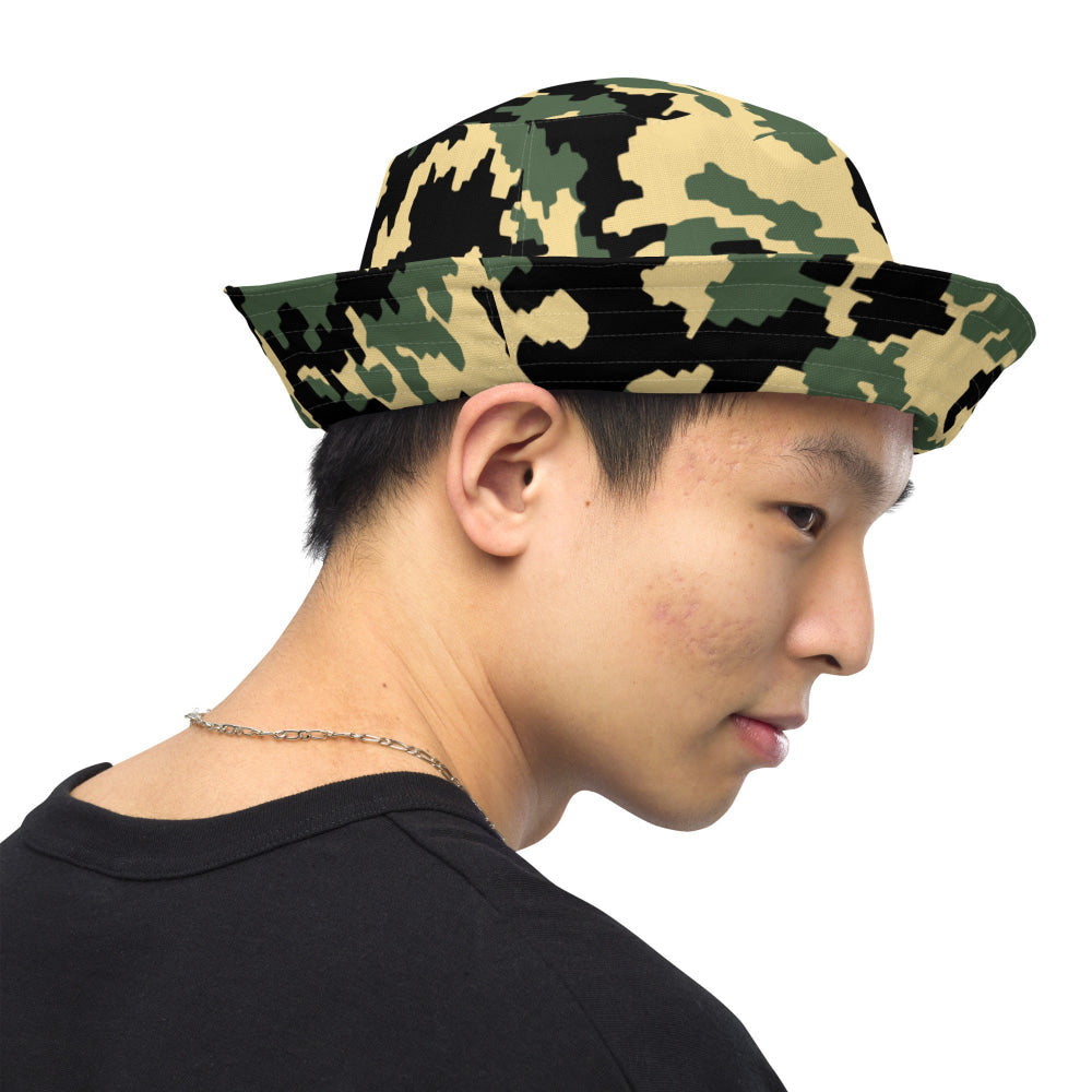 Russian WW2 TTsMKK Disruptive Tri Color CAMO Reversible bucket hat - Bucket Hat