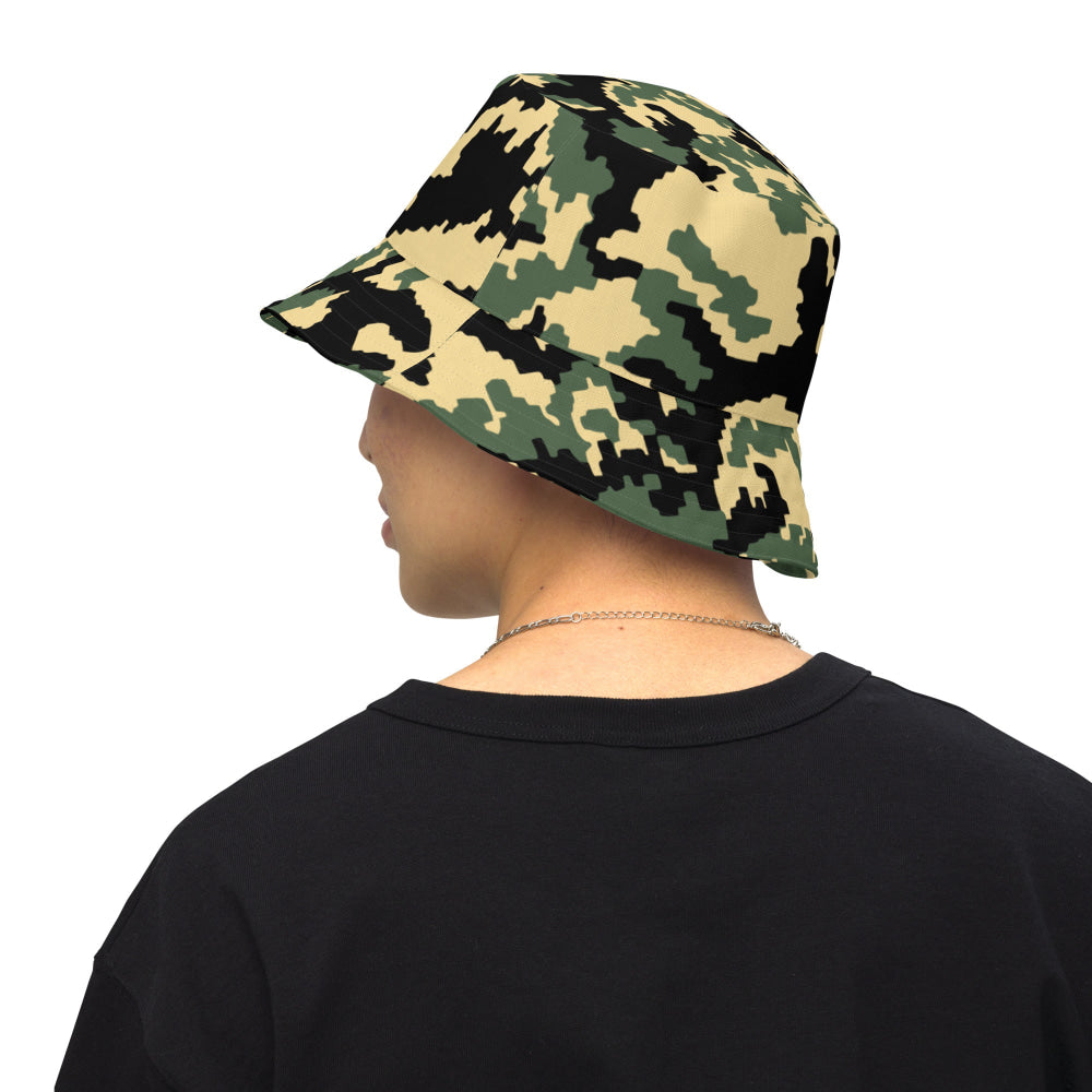 Russian WW2 TTsMKK Disruptive Tri Color CAMO Reversible bucket hat - Bucket Hat