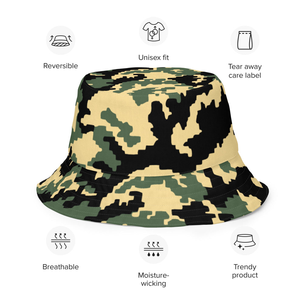 Russian WW2 TTsMKK Disruptive Tri Color CAMO Reversible bucket hat - Bucket Hat