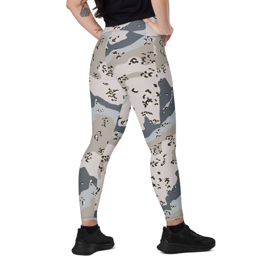 Saudi Arabian Chocolate Chip Desert Border Guard CAMO Leggings with pockets - 2XS - Womens With Pockets