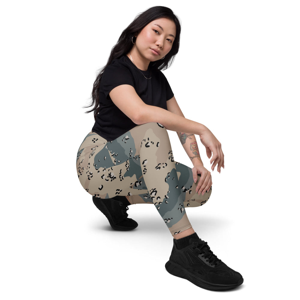 Saudi Arabian Chocolate Chip Desert Marines CAMO Leggings with pockets - Womens With Pockets