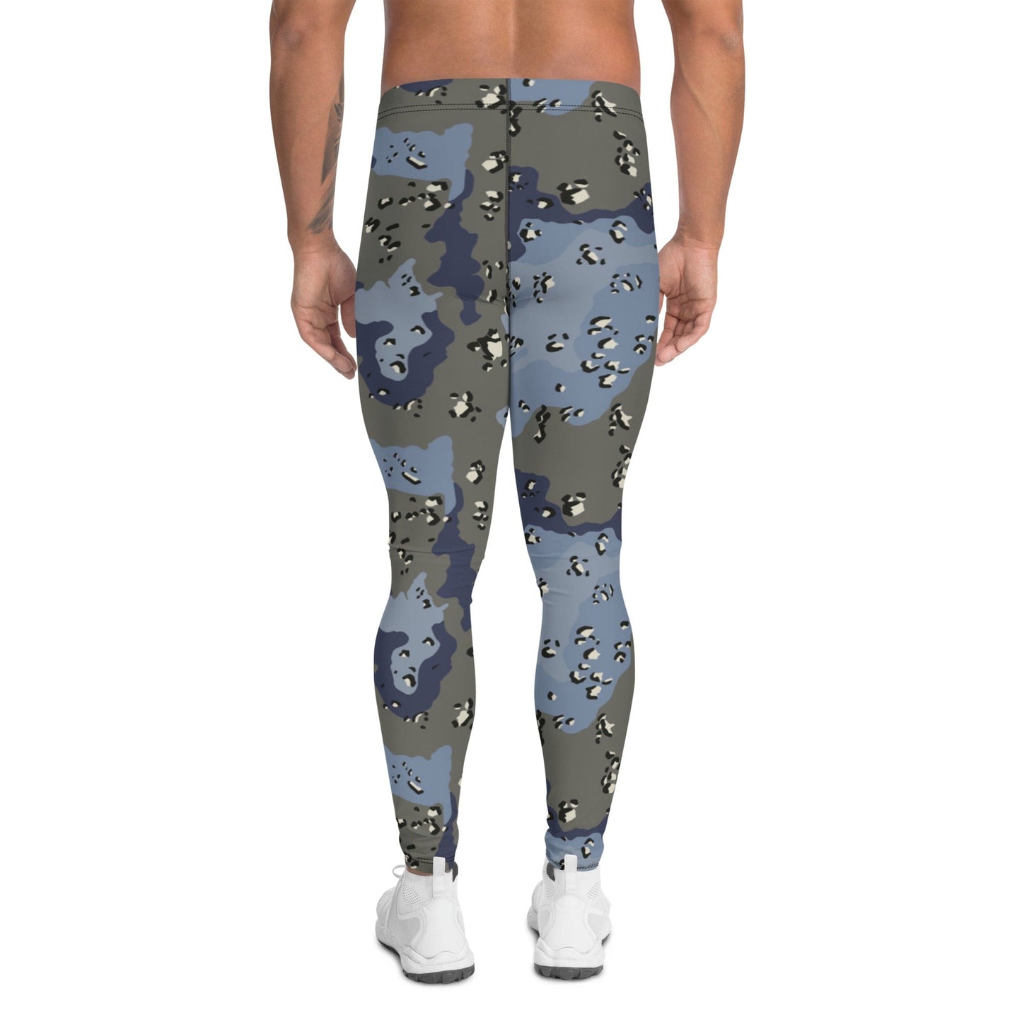 Saudi Arabian Chocolate Chip Security Forces Desert Urban Blue CAMO Men’s Leggings - Mens