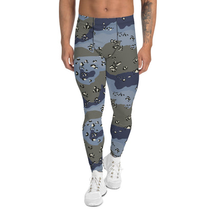 Saudi Arabian Chocolate Chip Security Forces Desert Urban Blue CAMO Men’s Leggings - XS - Mens