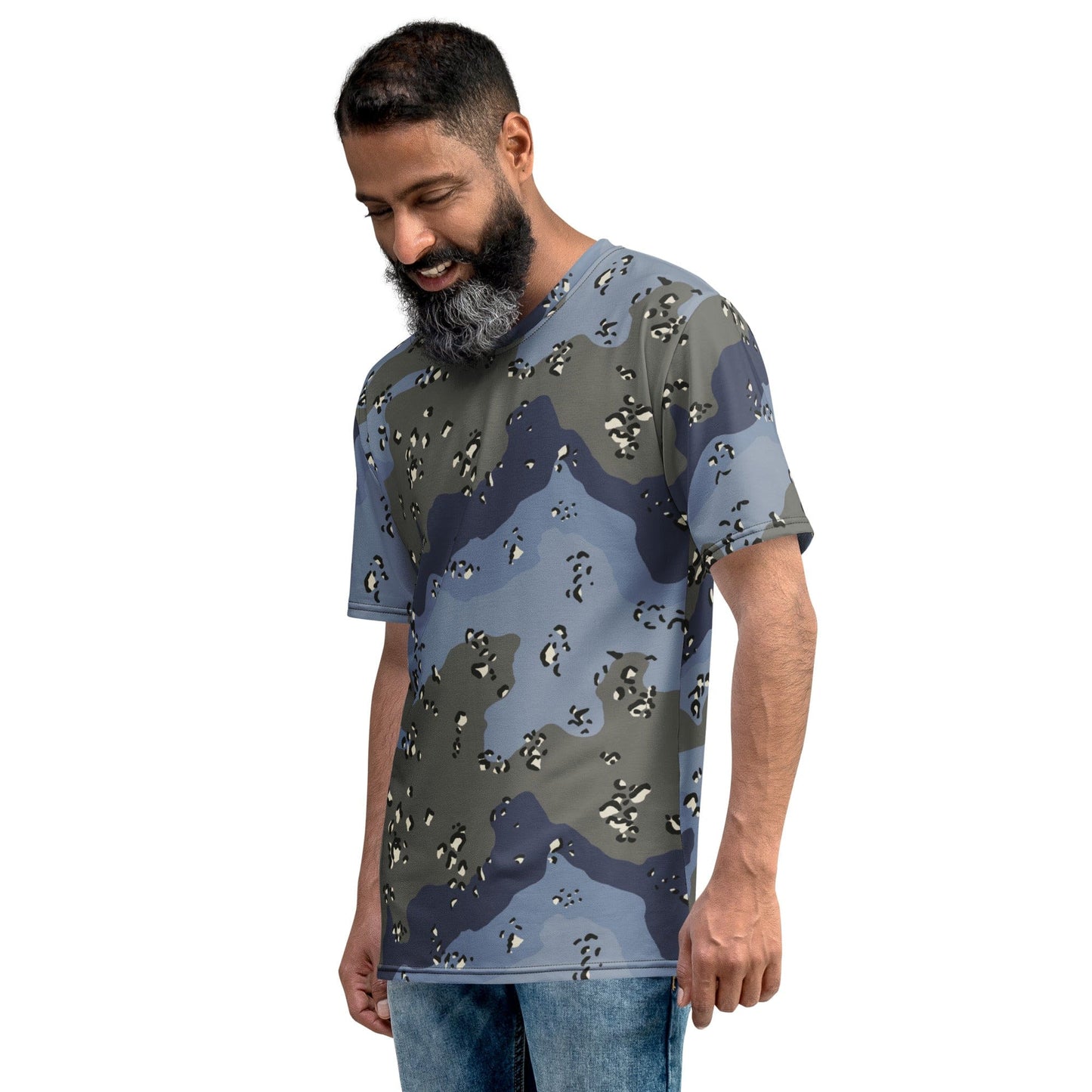 Saudi Arabian Chocolate Chip Security Forces Desert Urban Blue CAMO Men’s t-shirt - Mens T-Shirt