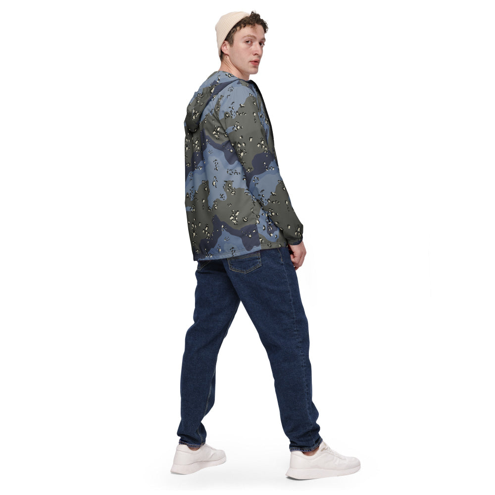 Saudi Arabian Chocolate Chip Security Forces Desert Urban Blue CAMO Men’s windbreaker - Mens Windbreaker