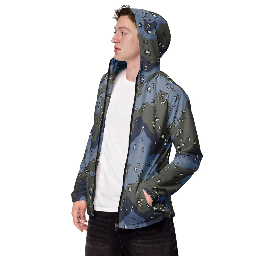 Saudi Arabian Chocolate Chip Security Forces Desert Urban Blue CAMO Men’s windbreaker - XS - Mens Windbreaker