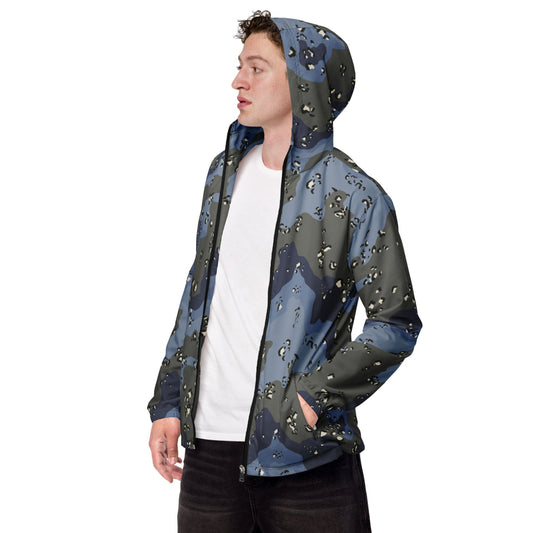 Saudi Arabian Chocolate Chip Security Forces Desert Urban Blue CAMO Men’s windbreaker - XS - Mens Windbreaker