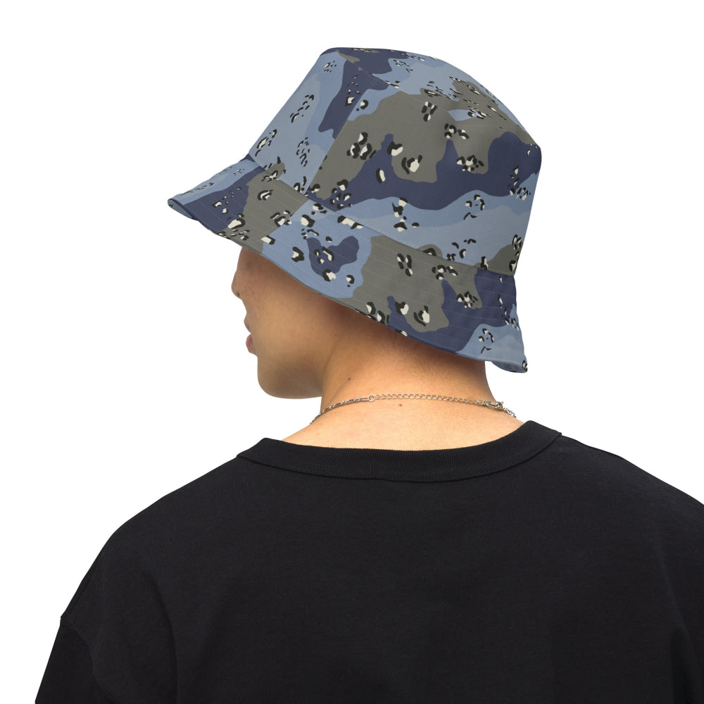 Saudi Arabian Chocolate Chip Security Forces Desert Urban Blue CAMO Reversible bucket hat - Bucket Hat