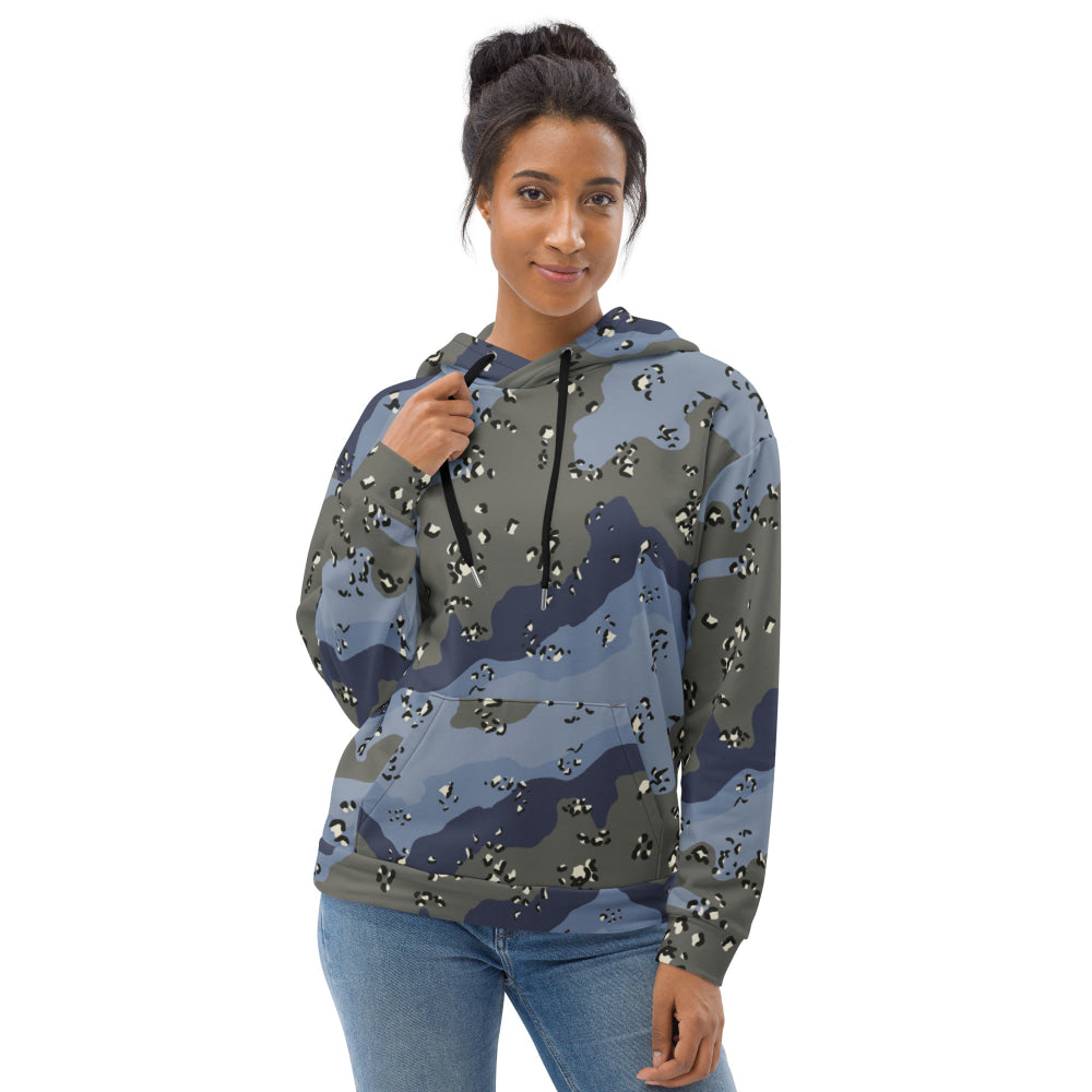 Saudi Arabian Chocolate Chip Security Forces Desert Urban Blue CAMO Unisex Hoodie