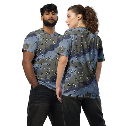 Saudi Arabian Chocolate Chip Security Forces Desert Urban Blue CAMO unisex sports jersey - 2XS - Unisex Sports Jersey