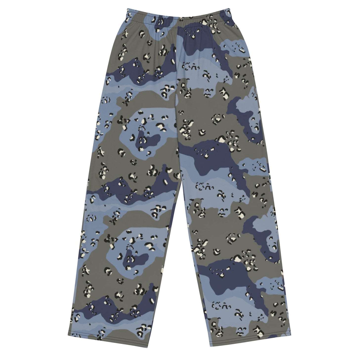 Saudi Arabian Chocolate Chip Security Forces Desert Urban Blue CAMO unisex wide-leg pants - 2XS - Unisex Wide-Leg Pants