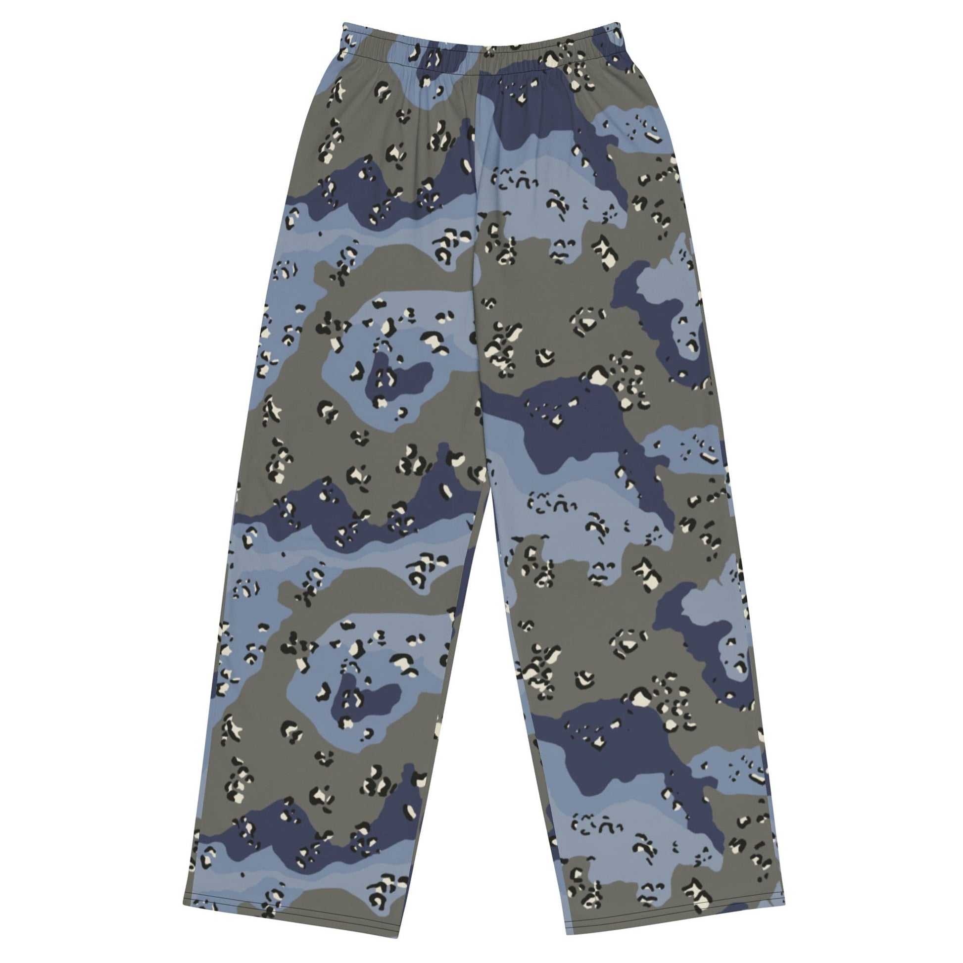 Saudi Arabian Chocolate Chip Security Forces Desert Urban Blue CAMO unisex wide-leg pants - 2XS - Unisex Wide-Leg Pants