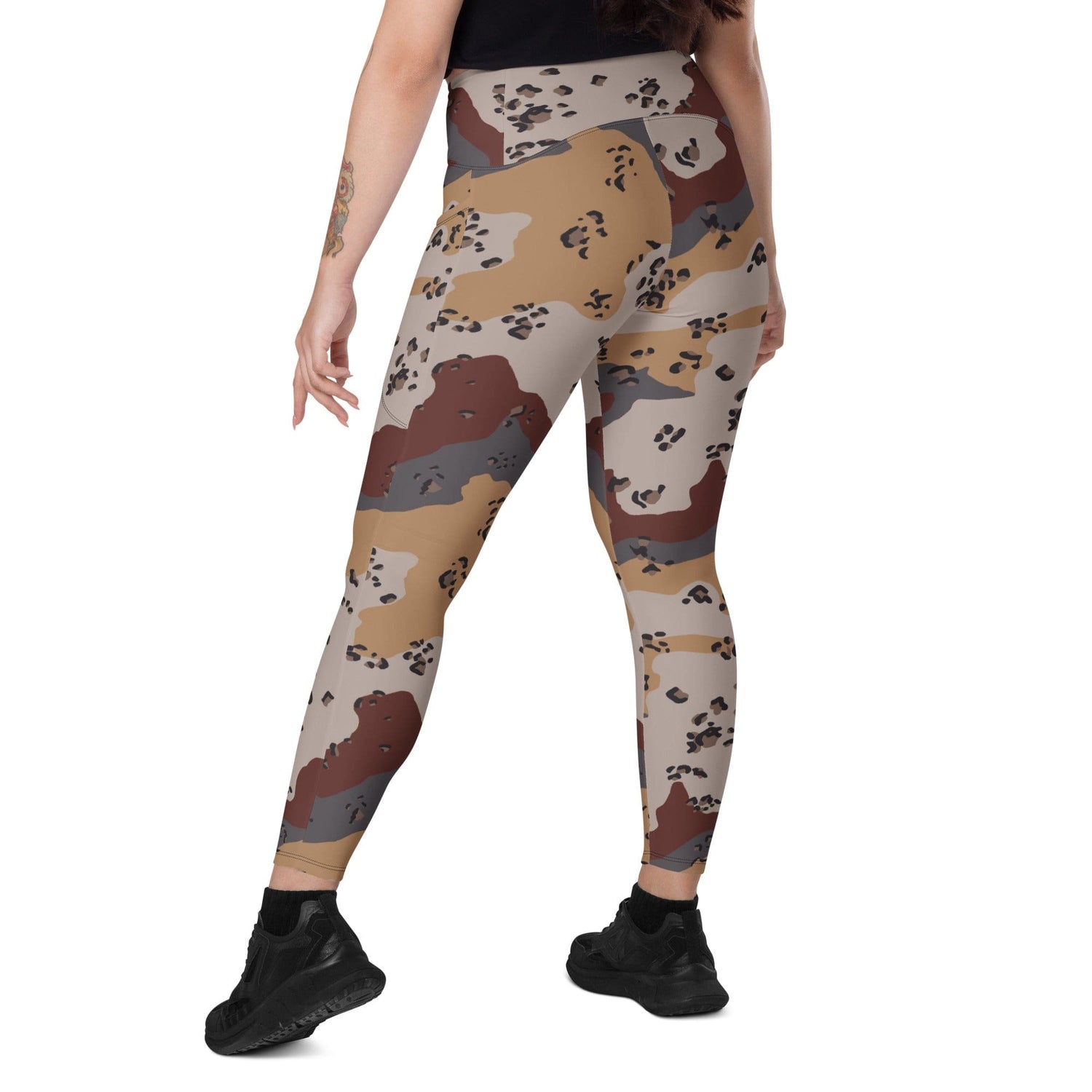 Saudi Arabian Chocolate Chip Special Security Forces Desert CAMO Leggings with pockets - Womens