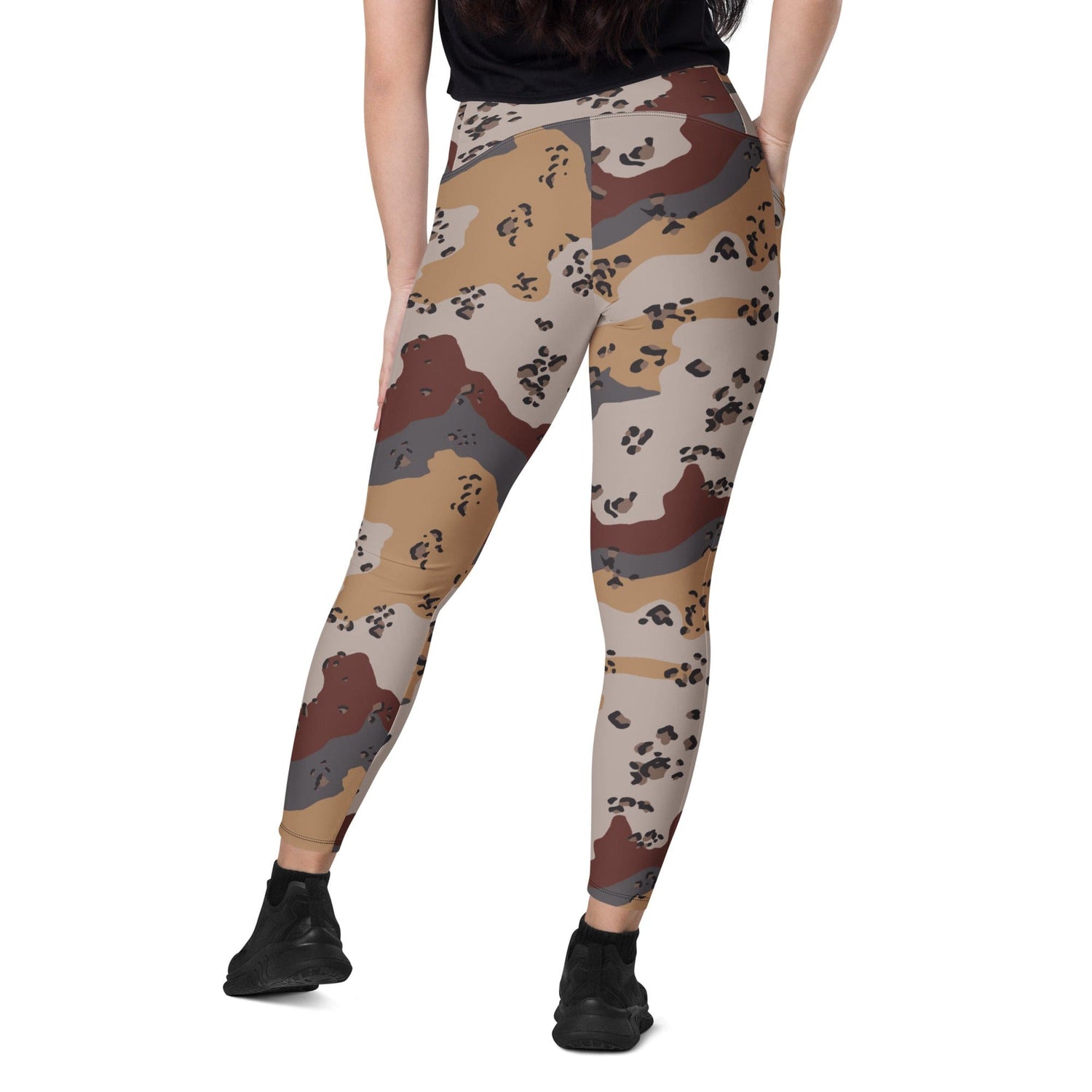 Saudi Arabian Chocolate Chip Special Security Forces Desert CAMO Leggings with pockets - Womens