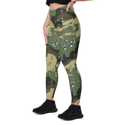 Saudi Arabian Chocolate Chip Special Security Forces Temperate CAMO Leggings with pockets - Womens With Pockets