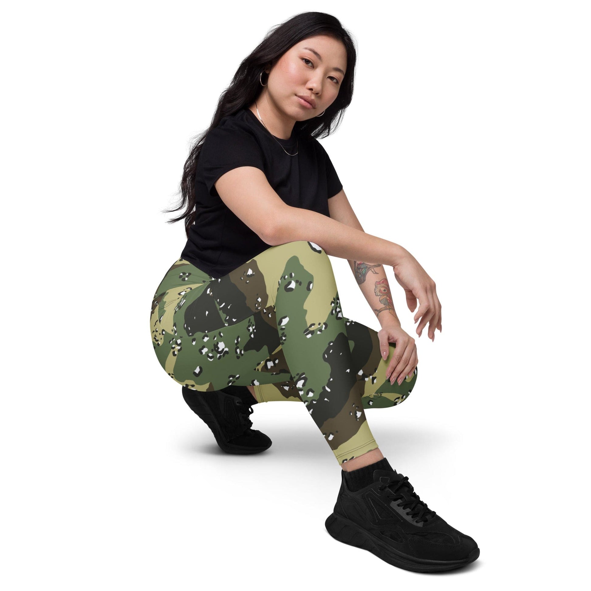 Saudi Arabian Chocolate Chip Special Security Forces Temperate CAMO Leggings with pockets - Womens With Pockets