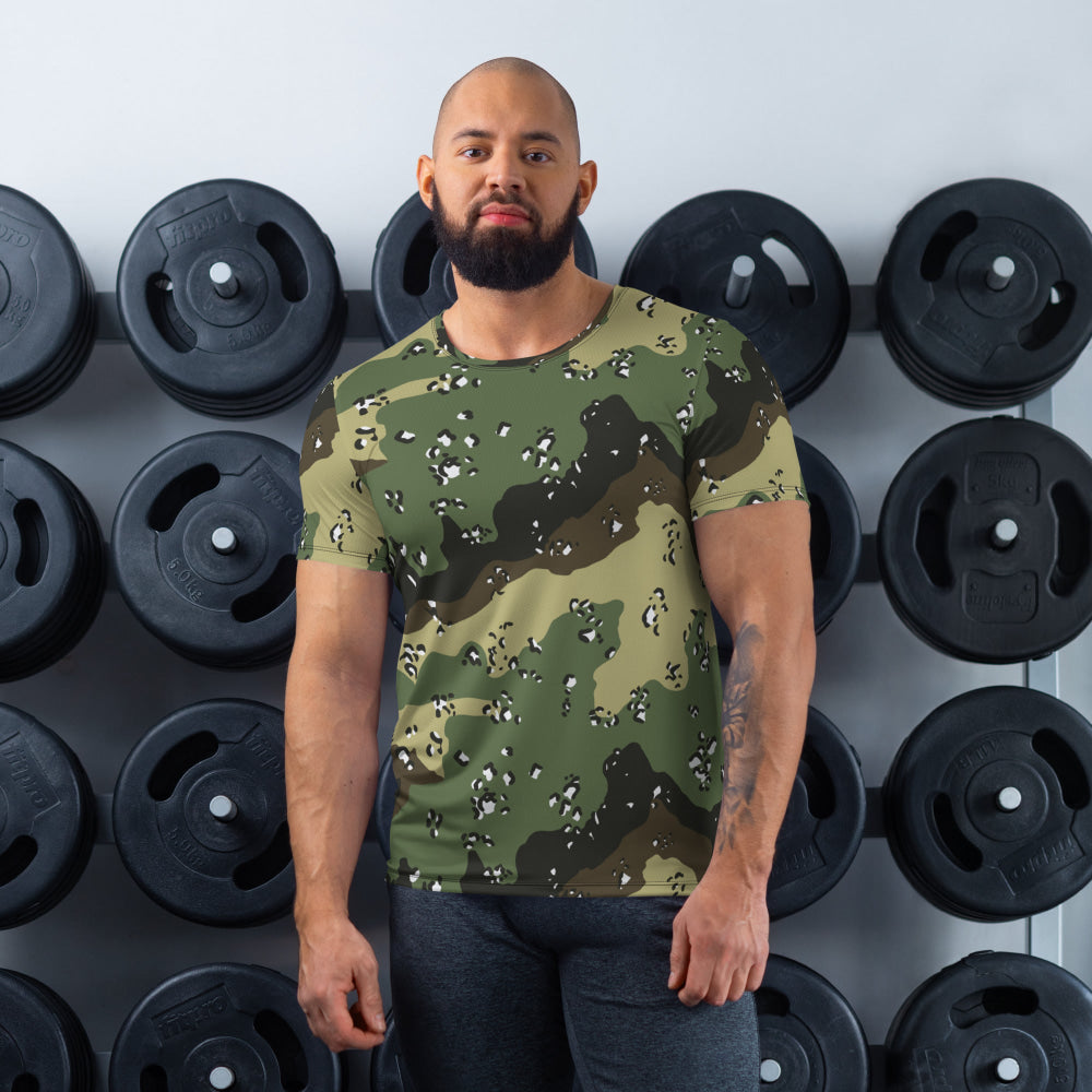 Saudi Arabian Chocolate Chip Special Security Forces Temperate CAMO Men’s Athletic T-shirt - XS - Mens T-Shirt