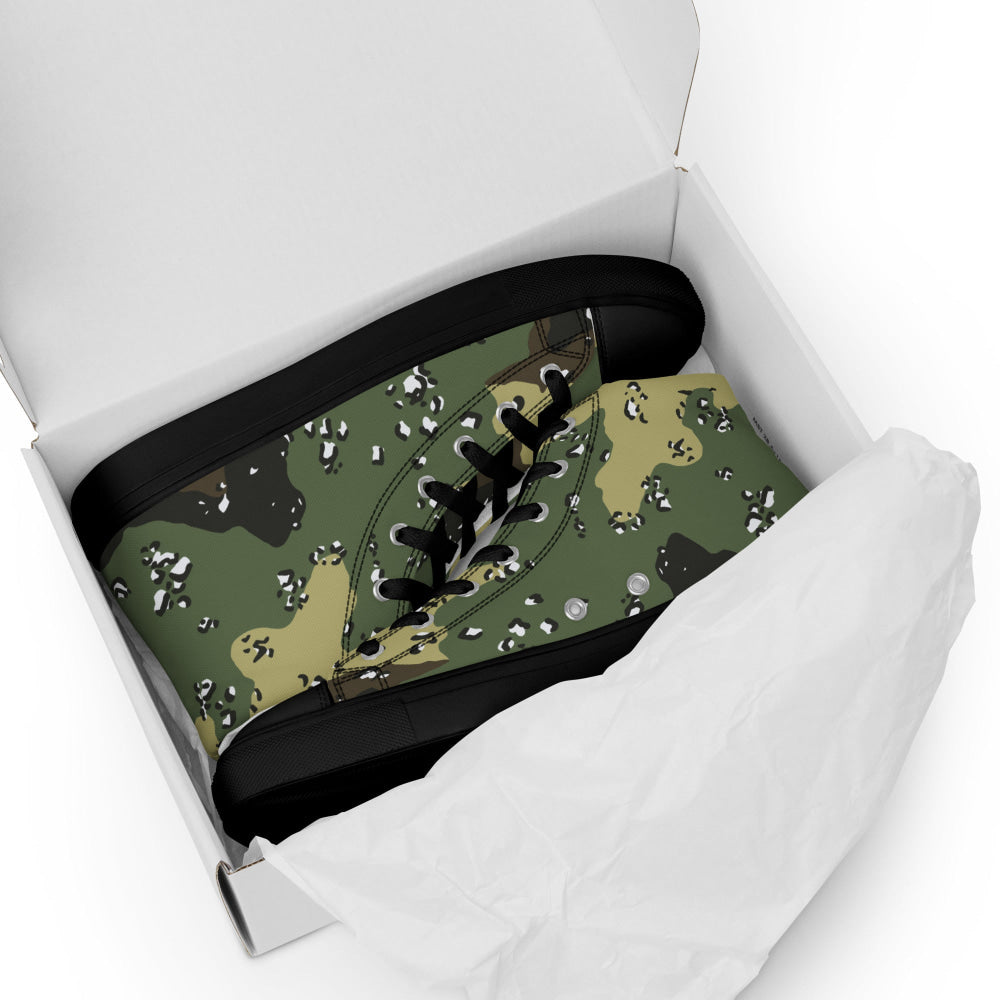 Saudi Arabian Chocolate Chip Special Security Forces Temperate CAMO Men’s high top canvas shoes - Mens High Top Canvas Shoes