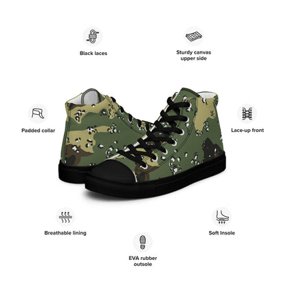 Saudi Arabian Chocolate Chip Special Security Forces Temperate CAMO Men’s high top canvas shoes - Mens High Top Canvas Shoes