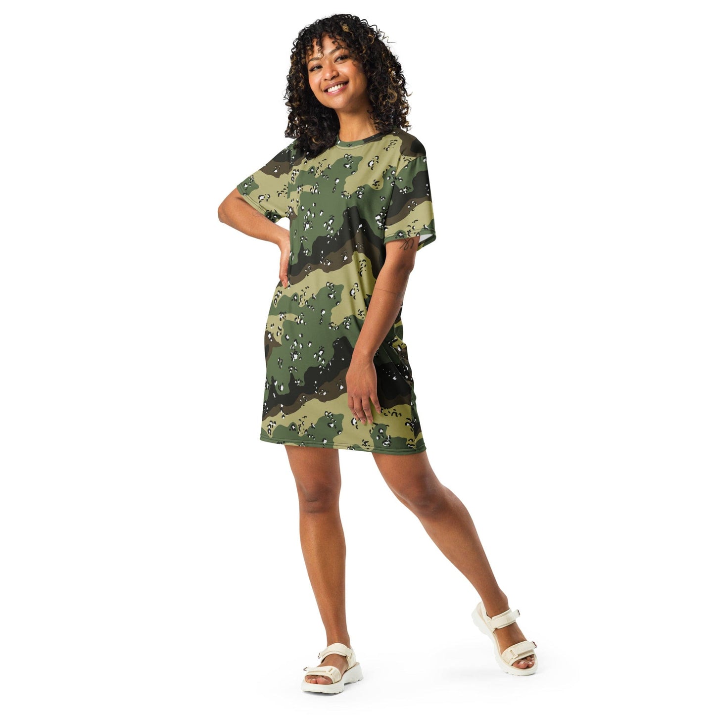 Saudi Arabian Chocolate Chip Special Security Forces Temperate CAMO T-shirt dress - Womens T-Shirt Dress