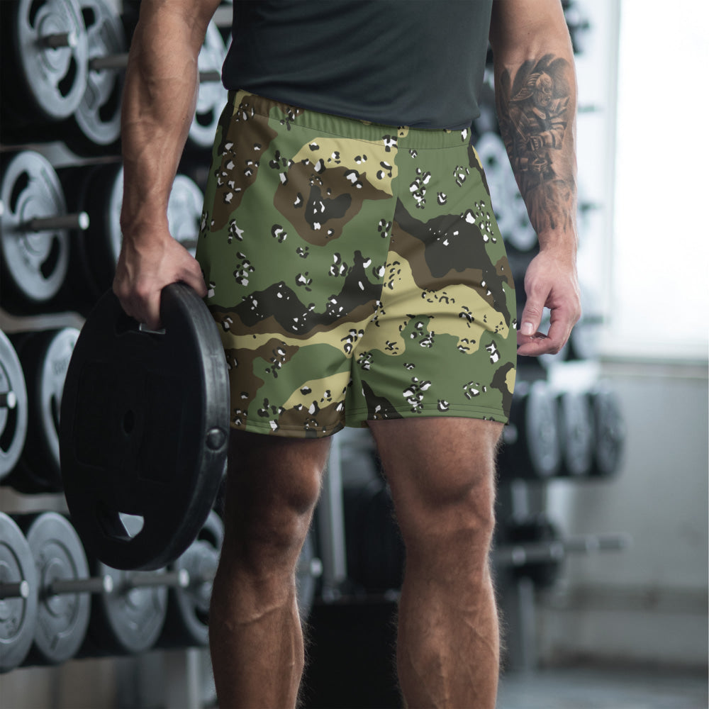 Saudi Arabian Chocolate Chip Special Security Forces Temperate CAMO Unisex Athletic Long Shorts - XS