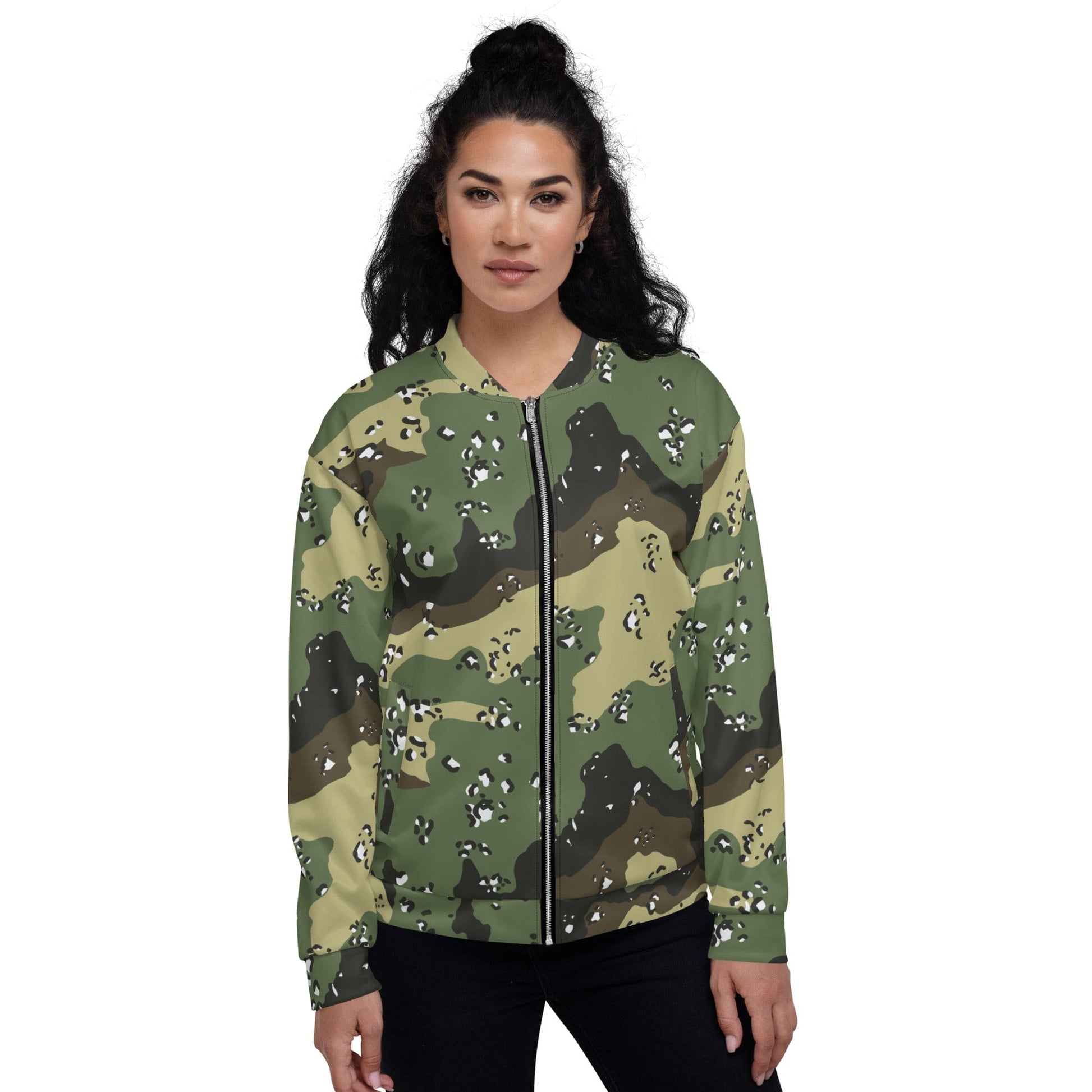 Saudi Arabian Chocolate Chip Special Security Forces Temperate CAMO Unisex Bomber Jacket