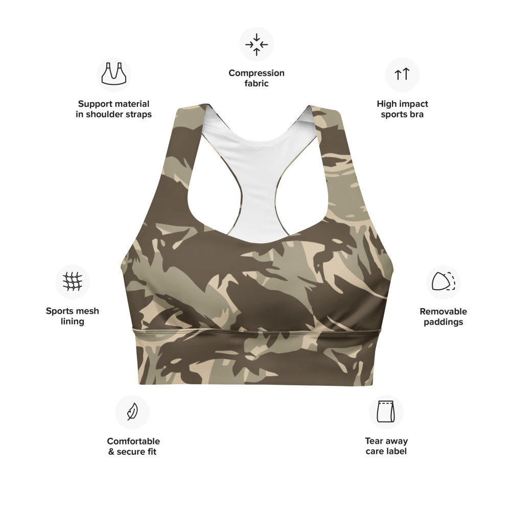 Saudi Arabian DPM Desert CAMO Longline sports bra - Womens Sports Bra