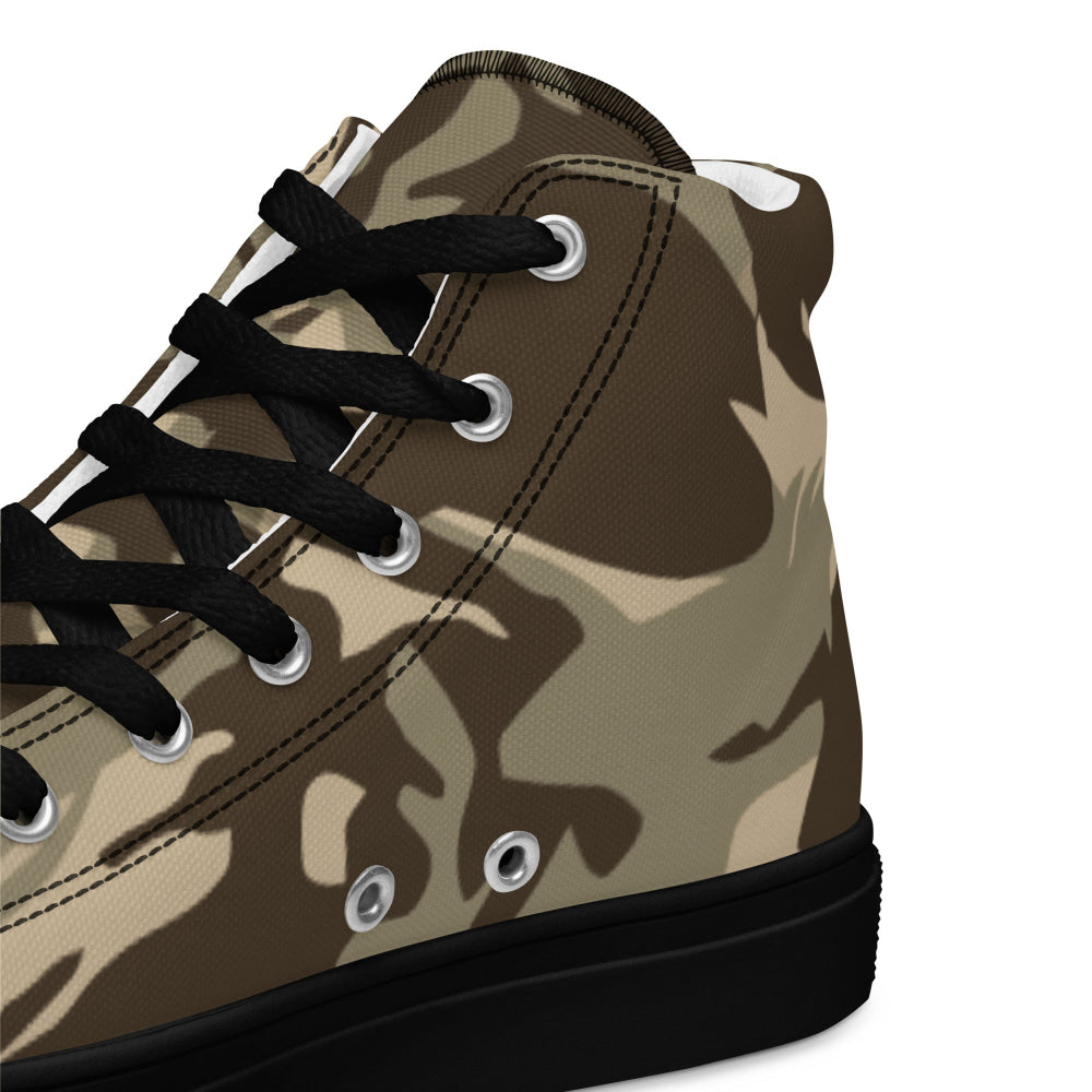 Saudi Arabian DPM Desert CAMO Men’s high top canvas shoes - Mens High Top Canvas Shoes