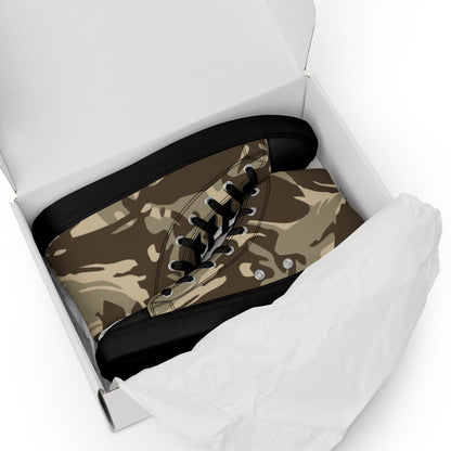 Saudi Arabian DPM Desert CAMO Men’s high top canvas shoes - Mens High Top Canvas Shoes