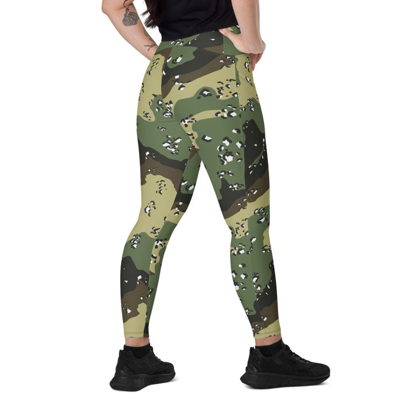 Saudi Arabian Special Security Forces Temperate CAMO Women’s Leggings with pockets - 2XS - Womens Leggings with pockets