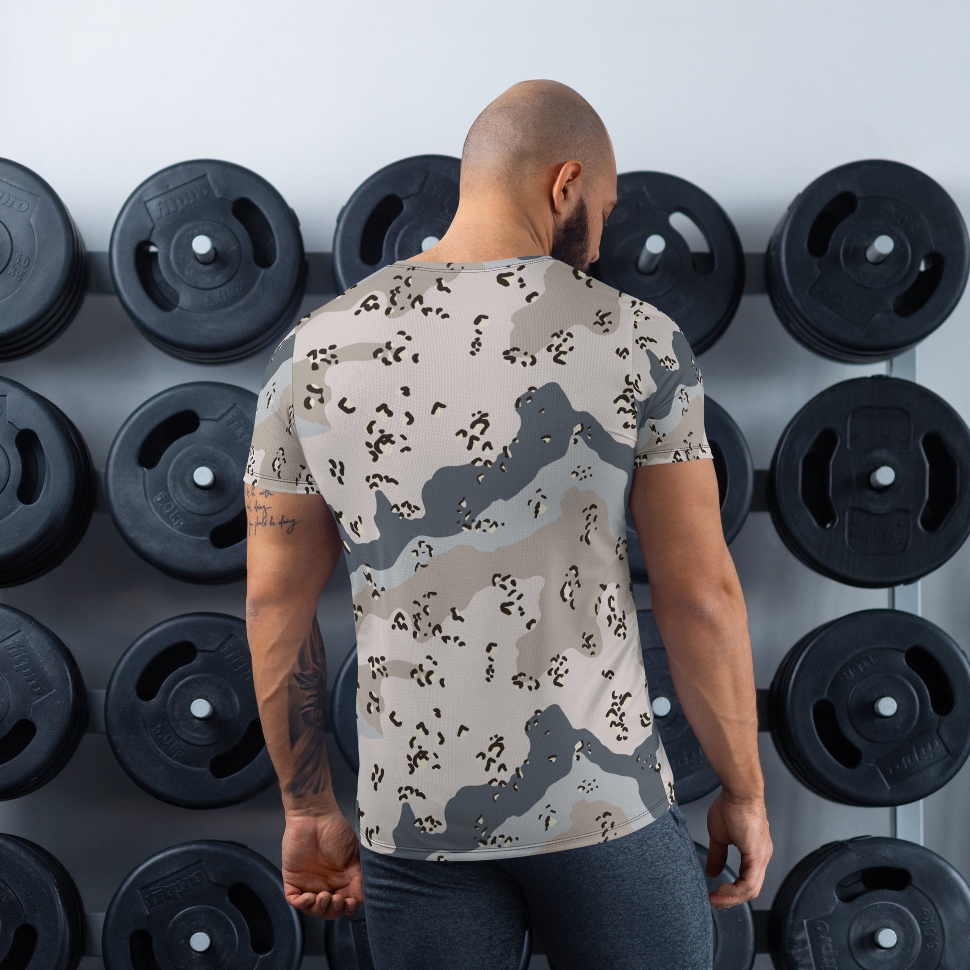 Saudi Chocolate Chip Desert Border Guard CAMO Mens Athletic T-shirt - T-Shirts