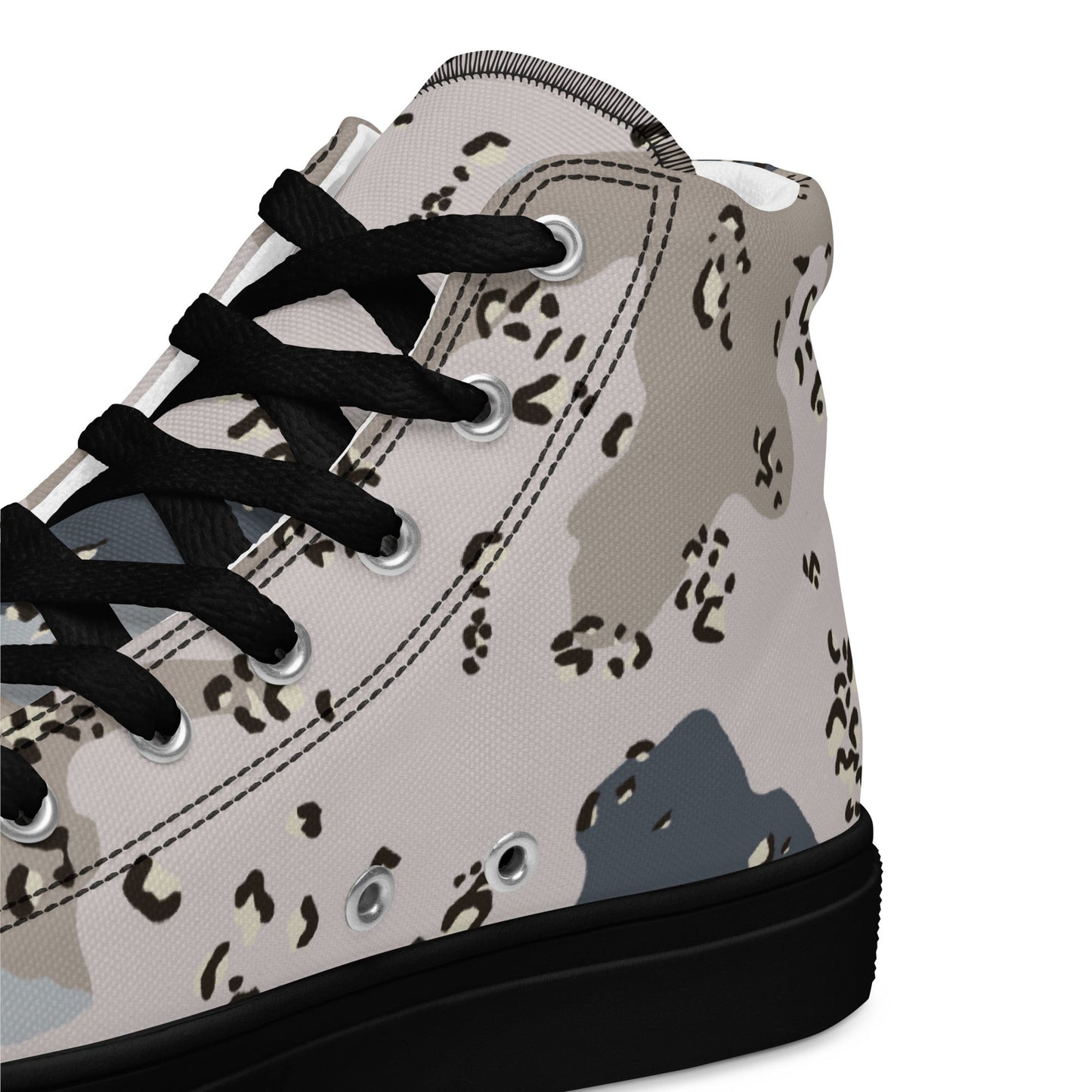 Saudi Chocolate Chip Desert Border Guard CAMO Mens high top canvas shoes - High Top Canvas Shoes