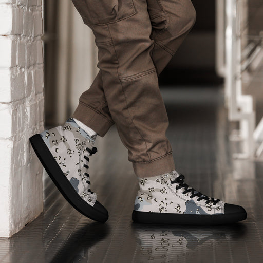 Chocolate Chip Saudi Border Guard CAMO Mens High-Top Canvas Shoes - 5