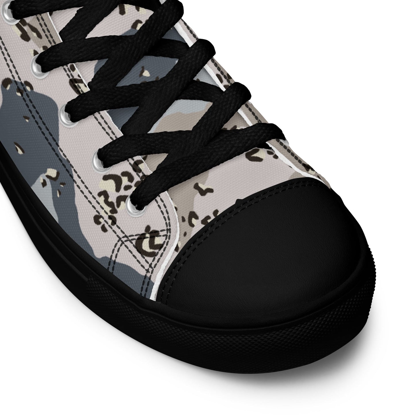 Saudi Chocolate Chip Desert Border Guard CAMO Mens high top canvas shoes - High Top Canvas Shoes