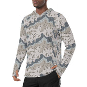 Saudi Chocolate Chip Desert Border Guard CAMO Mens Sunscreen Sports Hoodie With Thumb Holes