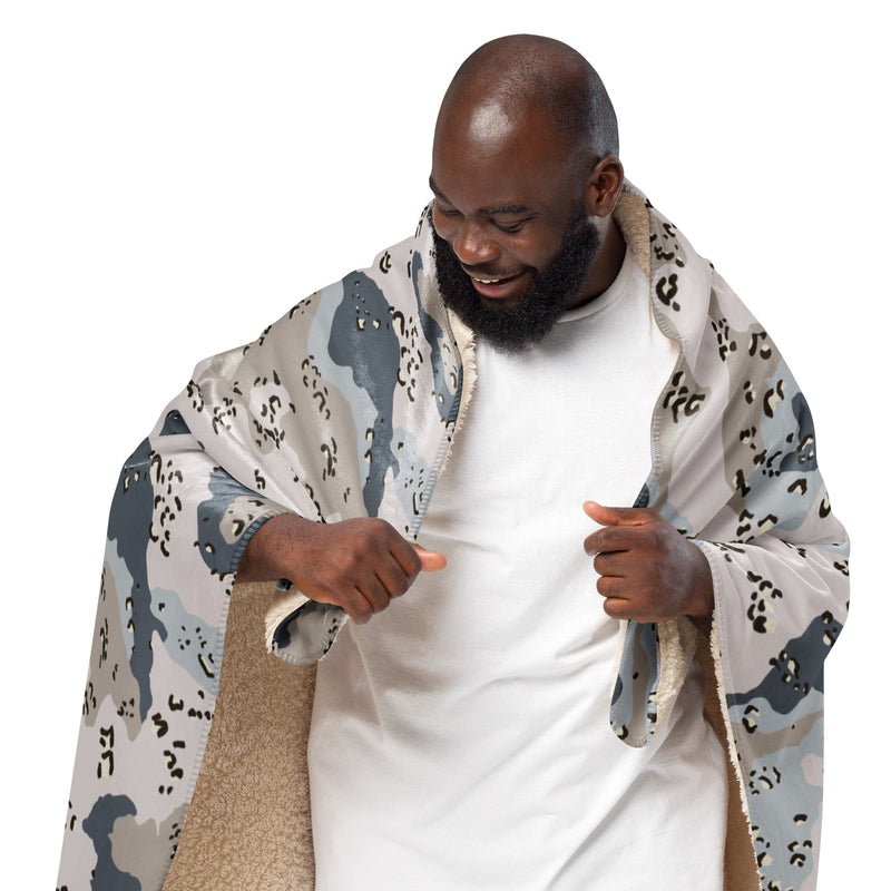 Chocolate Chip Saudi Border Guard CAMO Sherpa Blanket