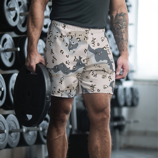Chocolate Chip Saudi Border Guard CAMO Unisex Athletic Long Shorts - XS