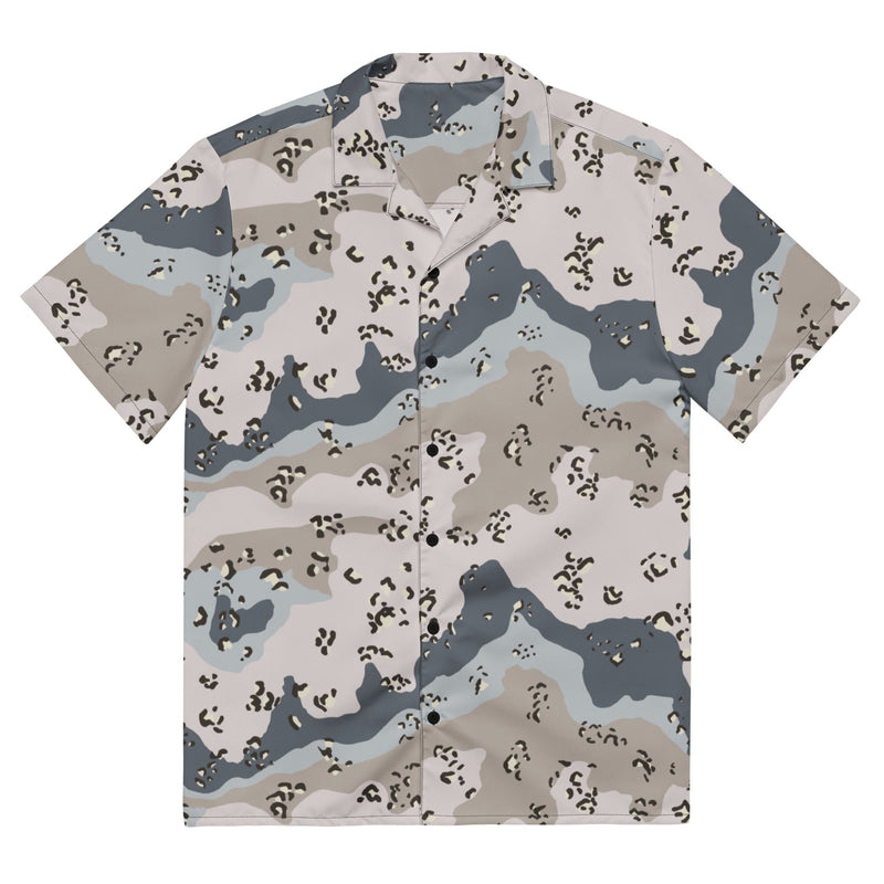 Chocolate Chip Saudi Border Guard CAMO Unisex Short-Sleeve Button Shirt - 2XS - Button-Up
